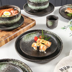 Iroha 16-Piece Green Stoneware Set